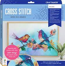 Craft-Maker-Cross-Stitch-Kit-Birds-On-A-Branch-Hinkler-9354537006624