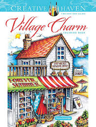 Village-Charm-Coloring-Book-Creative-Haven-9780486849676